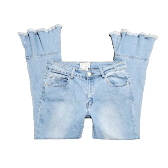 For the Republic Cropped Ruffle Flare Bell Bottom Jeans - Picture 6 of 6